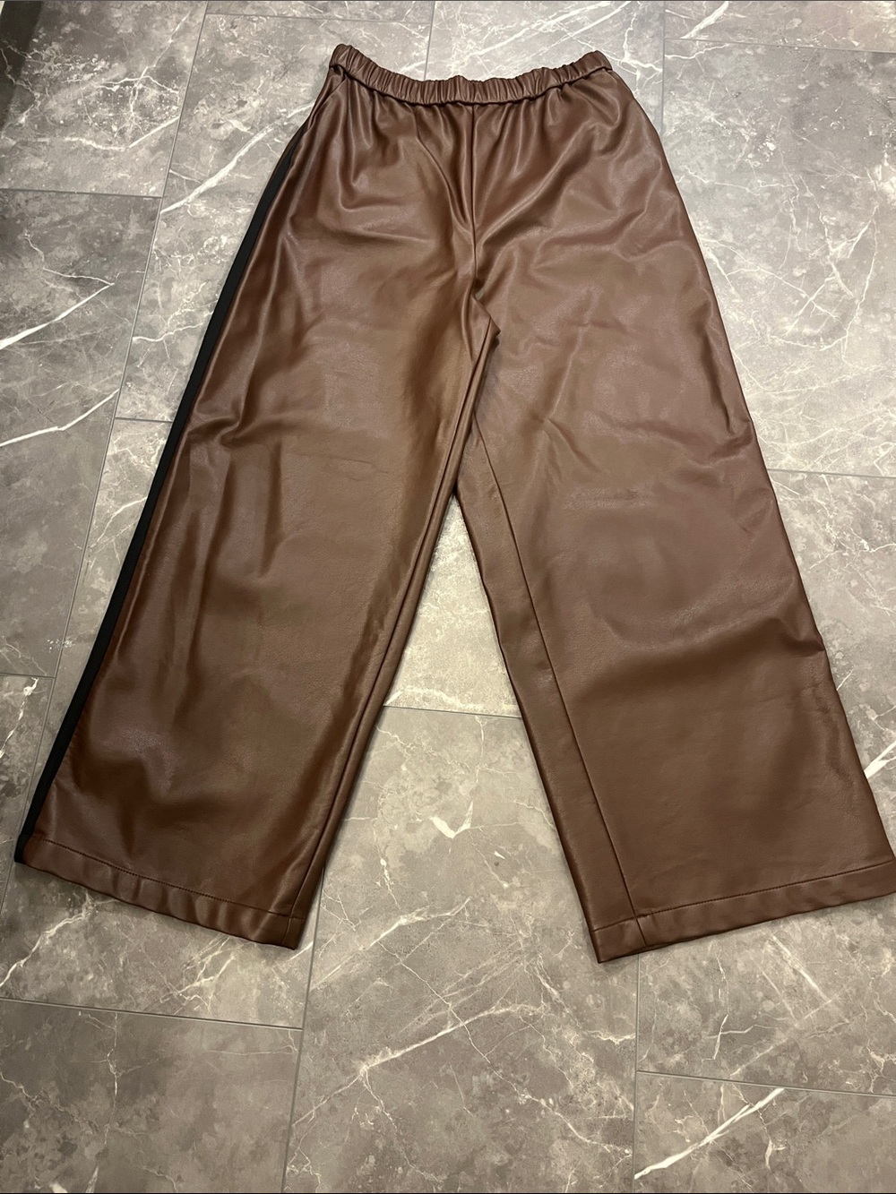 Maeve Faux Leather Pull-on Track Pants Anthropologie
